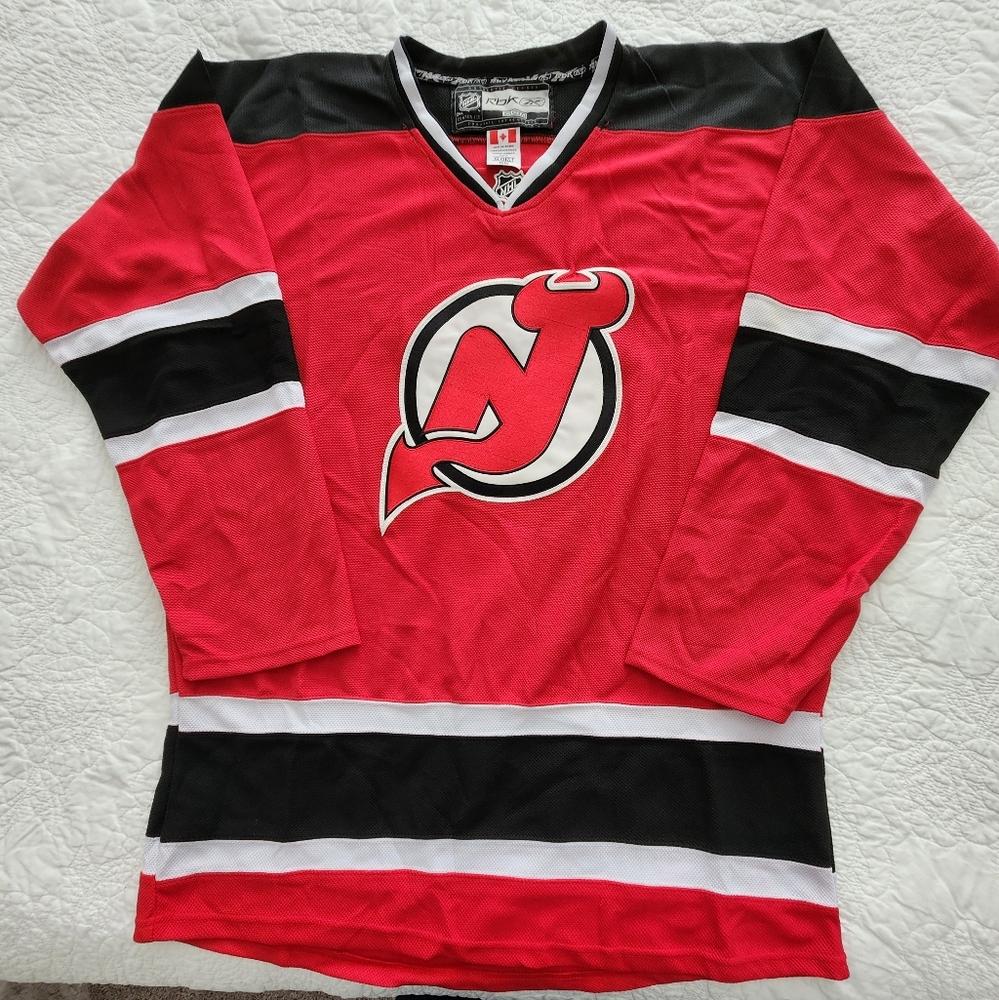 Reebok New Jersey Devils Red and Black Authentic Hockey Jersey, XXL